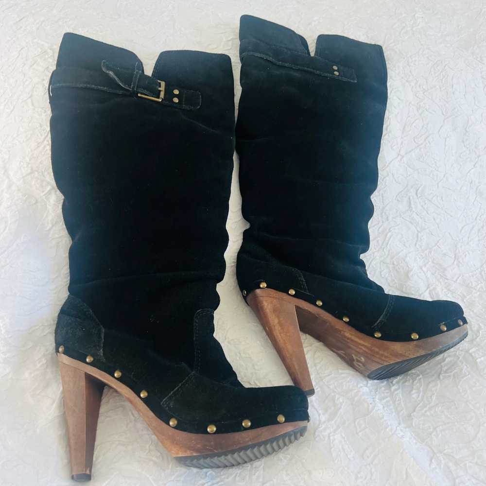 Stylish Black Suede Women's Boots